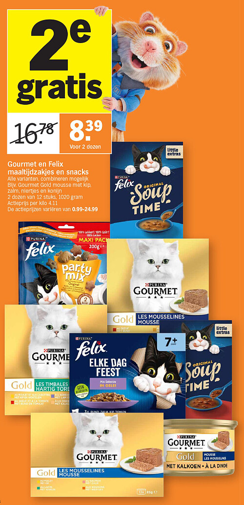 Gourmet en Felix maaltijdzakjes en snacks