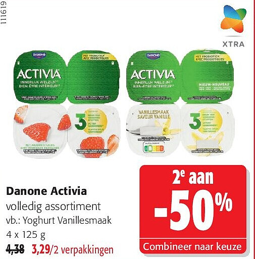 Danone Activia Yoghurt Vanillesmaak 4 x 125 g