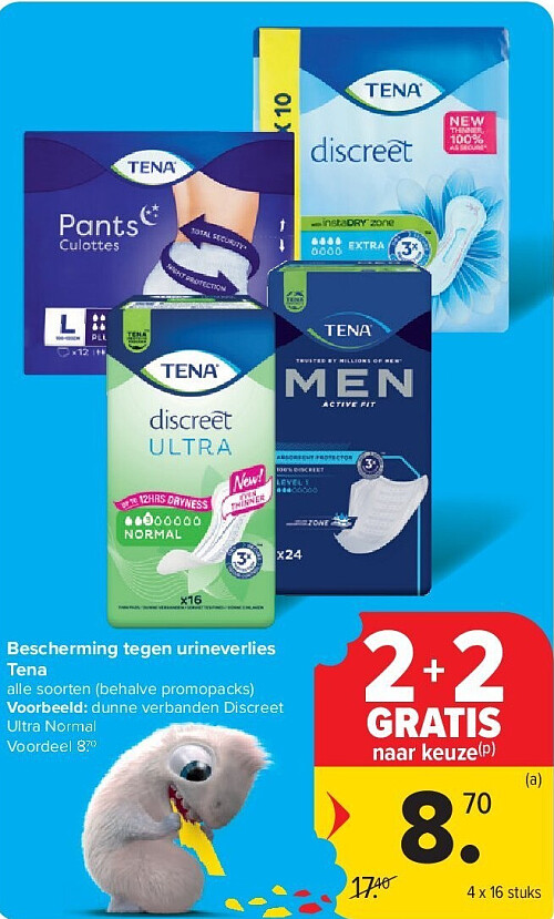 Bescherming tegen urineverlies Tena