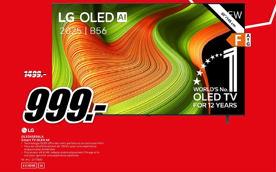 Lg OLED65B56LA Smart TV OLED 4K