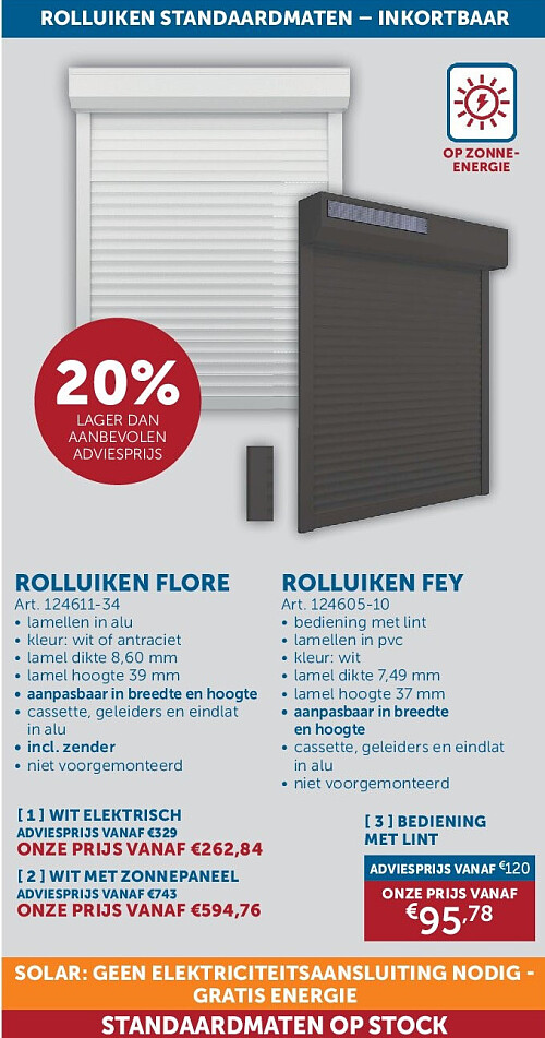 ROLLUIKEN FLORE BEDIENING MET LINT