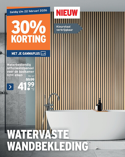 Waterbestendig lattenwandpaneel voor de badkamer licht eiken