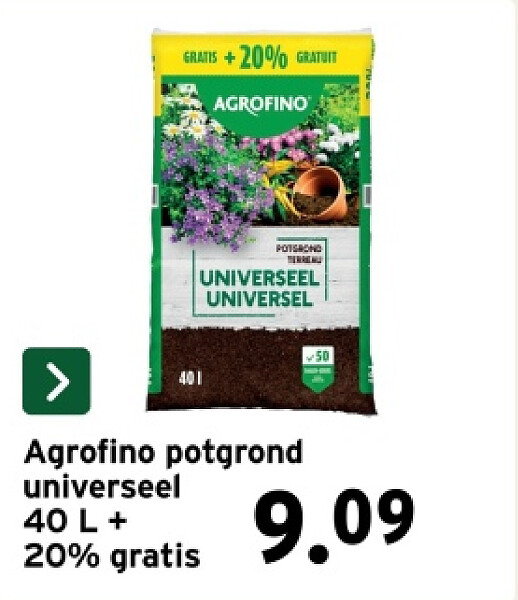 Agrofino potgrond universeel 40 L + 20% gratis
