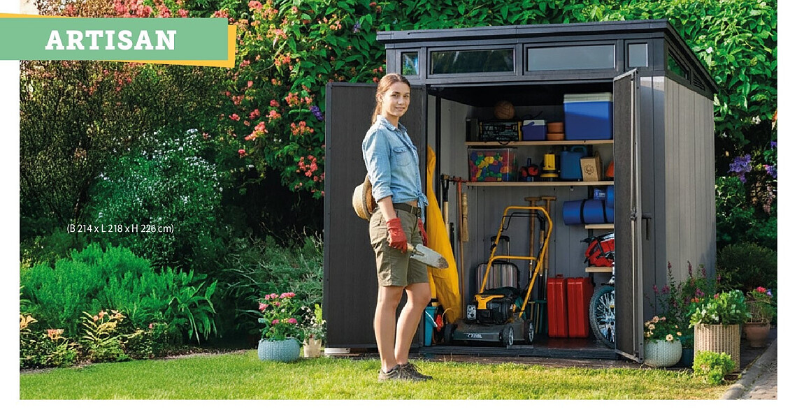 Keter Newton 1175 kunststof tuinhuis 350x230x251 cm grijs