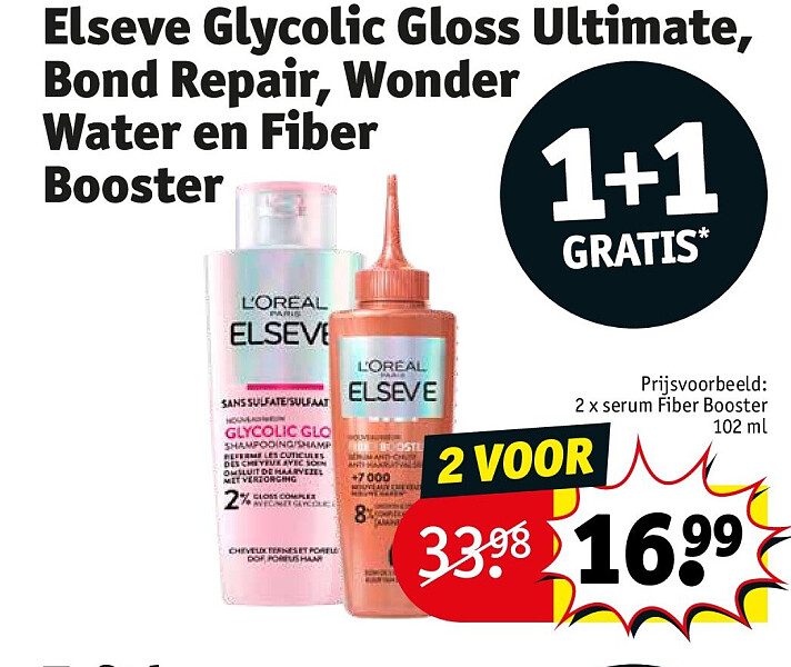 Elseve Glycolic Gloss Ultimate, Bond Repair, Wonder Water en Fiber Booster