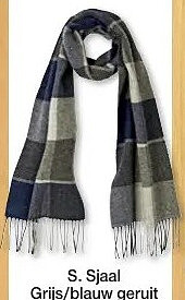 Sjaal grijs/blauw geruit