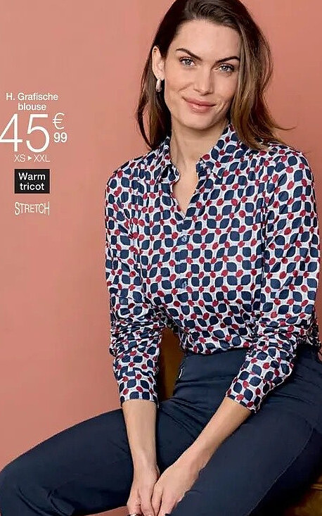 Blouse in warm tricot