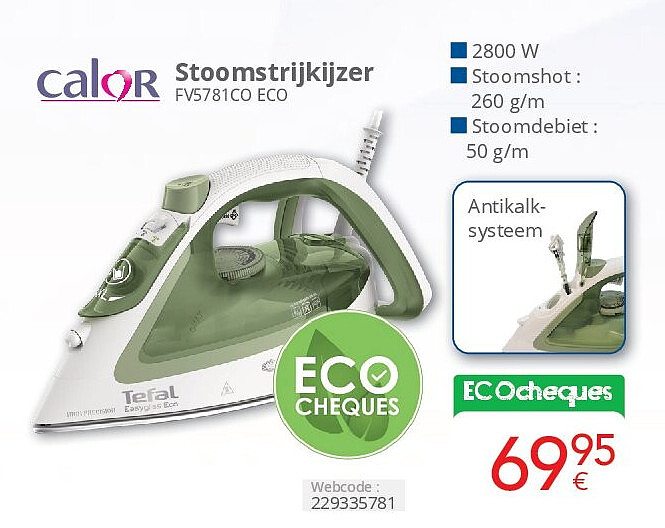Calor Stoomstrijkijzer FV5781CO ECO