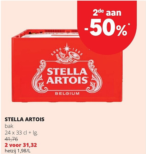 STELLA ARTOIS bak 24 x 33 cl + lg.