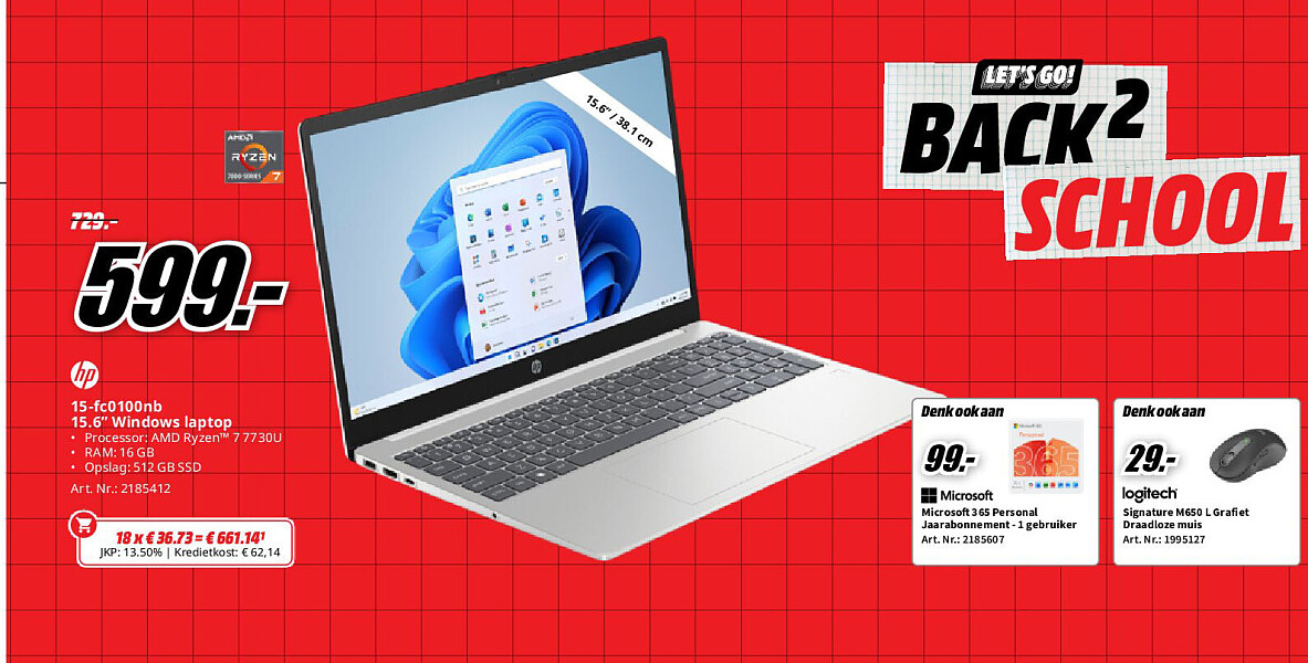 Hp 15-fc0100nb 15.6” Windows laptop