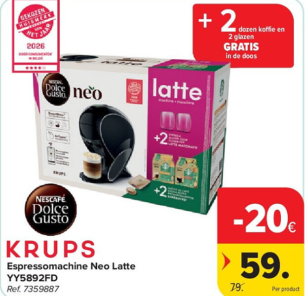 Espressomachine Neo Latte YY5892FD