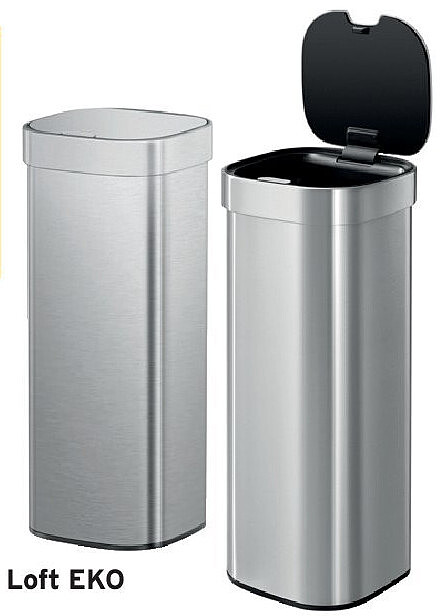 Poubelle Touch Top Loft EKO 40 litres, inox mat