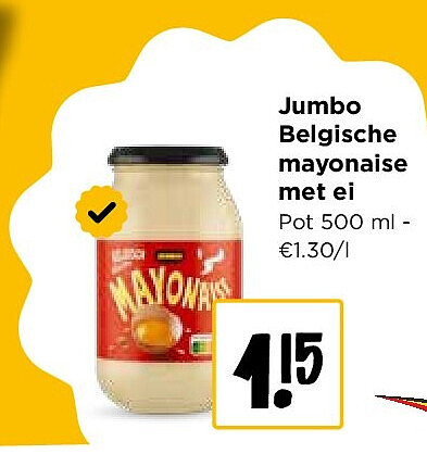 Jumbo Belgische mayonaise met ei