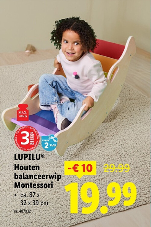 Houten balanceerwip Montessori