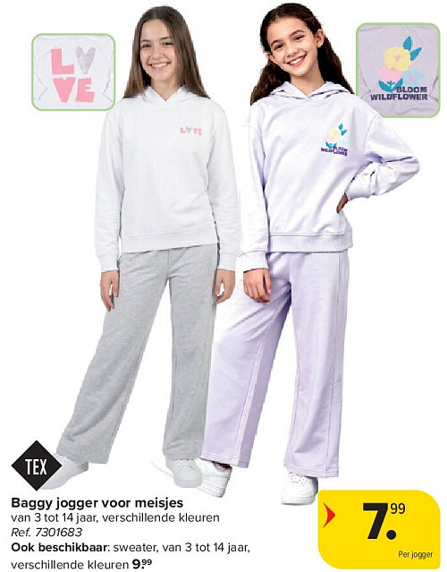 Baggy jogger voor meisjes