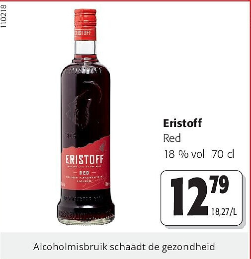 Eristoff Red 18 % vol 70 cl