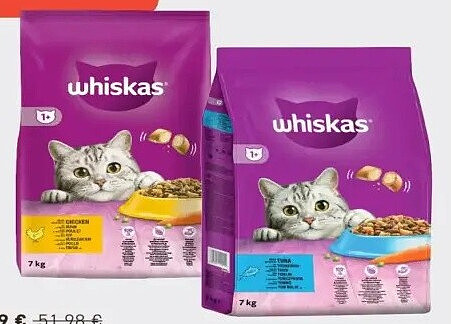 Whiskas Brokken 1+ Kip 7kg