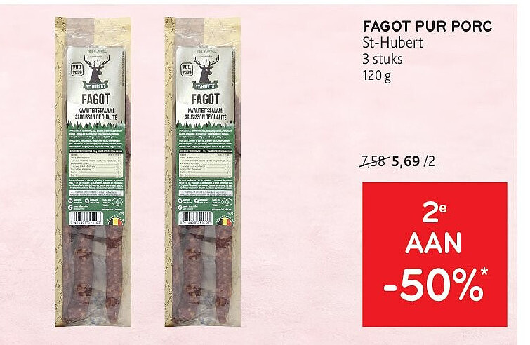 FAGOT PUR PORC St-Hubert 3 stuks 120 g