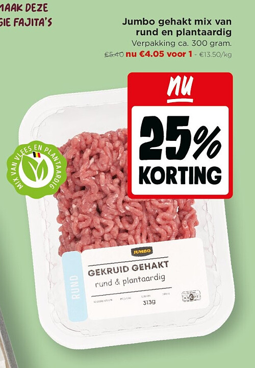 Jumbo gehakt mix van rund en plantaardig