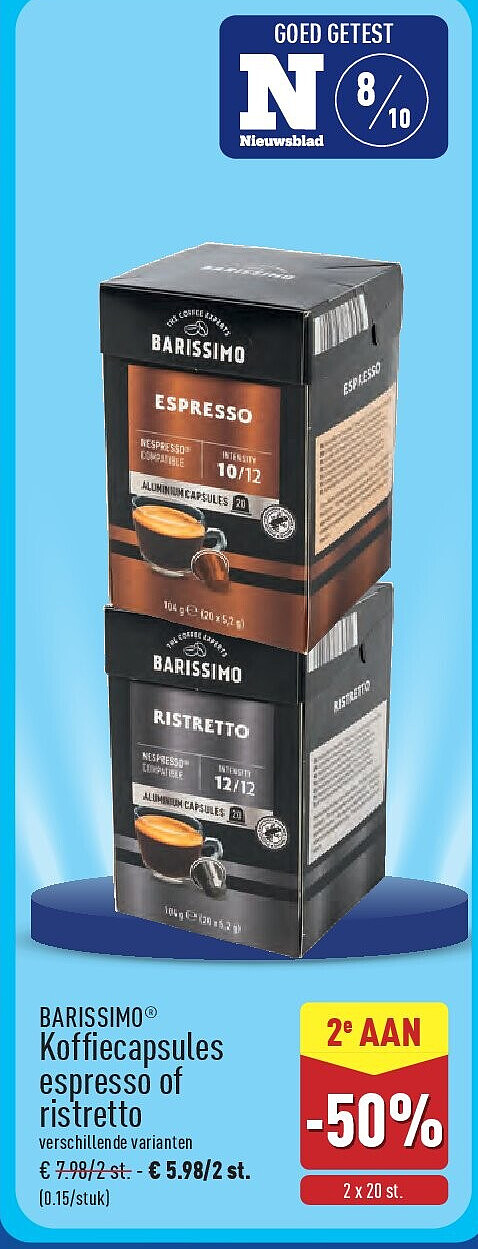 Koffiecapsules espresso of ristretto