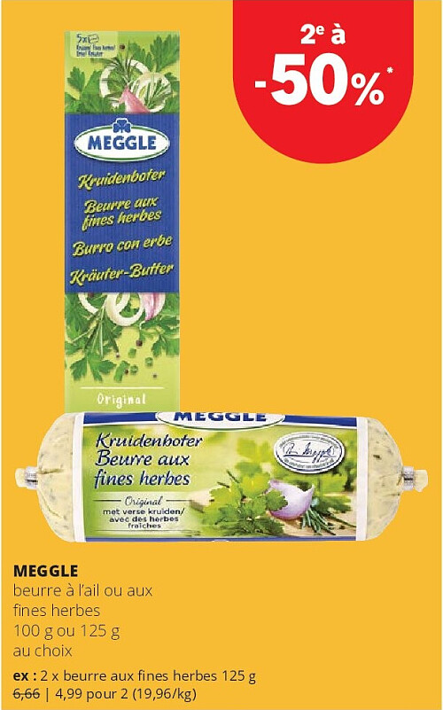 MEGGLE beurre aux fines herbes 125 g