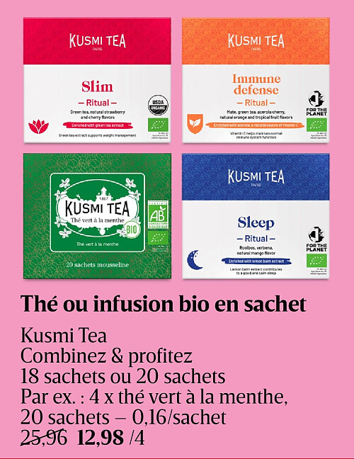Thé ou infusion bio en sachet
