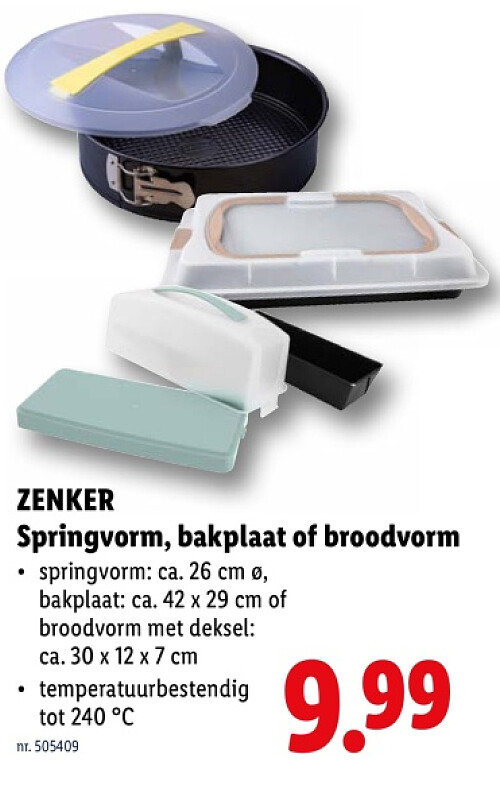 Springvorm, bakplaat of broodvorm