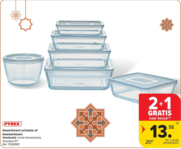 Assortiment schotels of bewaardozen