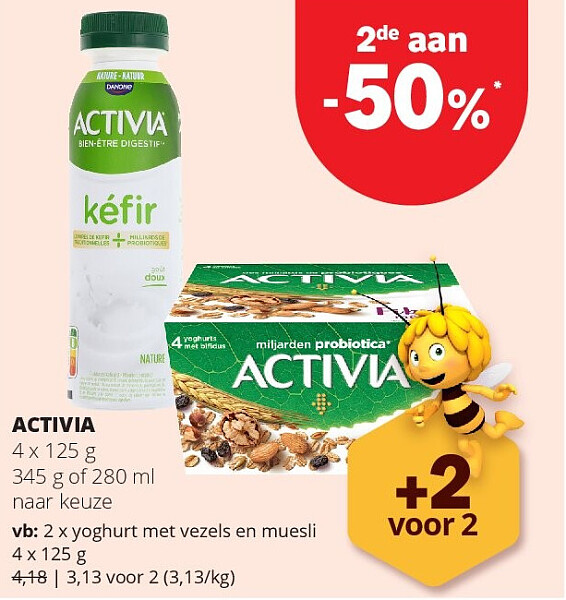 ACTIVIA yoghurt met vezels en muesli 4 x 125 g