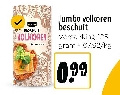 Jumbo volkoren beschuit