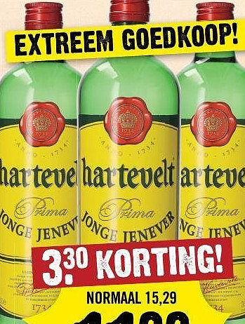 Hartevelt jenever, hele liter
