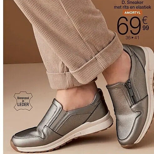 Sneaker met rits en elastiek