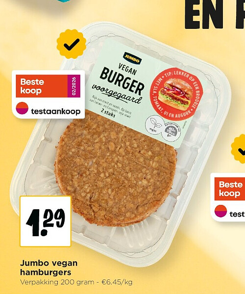 Jumbo vegan hamburgers