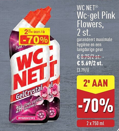 Wc-gel Pink Flowers, 2st.