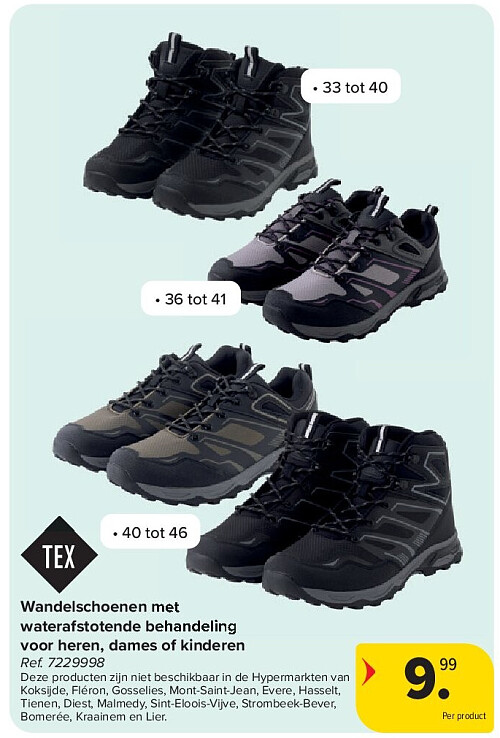 Wandelschoenen met waterafstotende behandeling voor heren, dames of kinderen