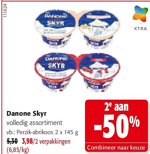 Danone Skyr Perzik-abrikoos 2 x 145 g