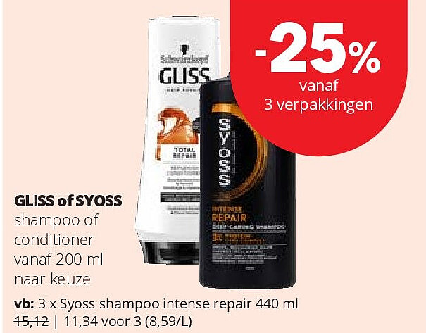 GLISS of SYOSS shampoo