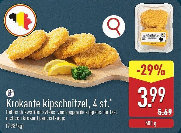 Krokante kipschnitzel, 4st.