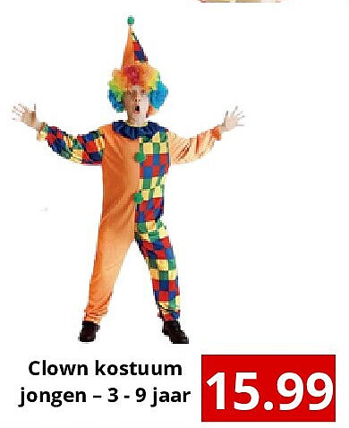 Clown kostuum jongen – 3 - 9 jaar