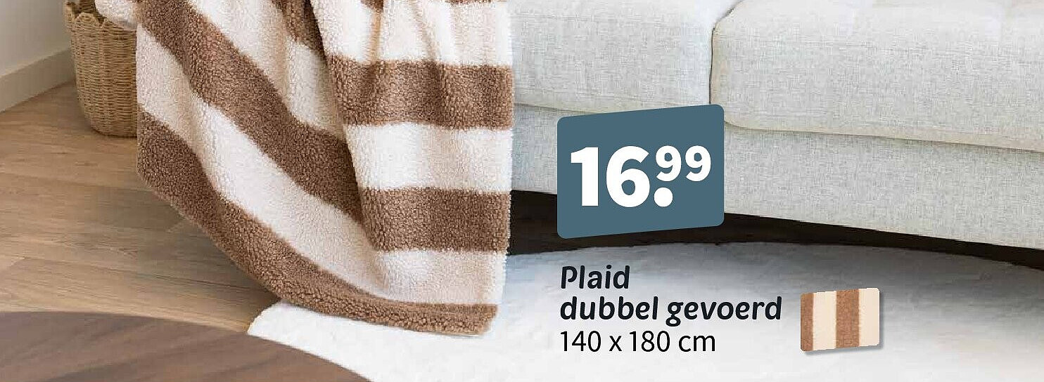 Plaid dubbel gevoerd