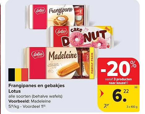 Frangipanes en gebakjes Lotus