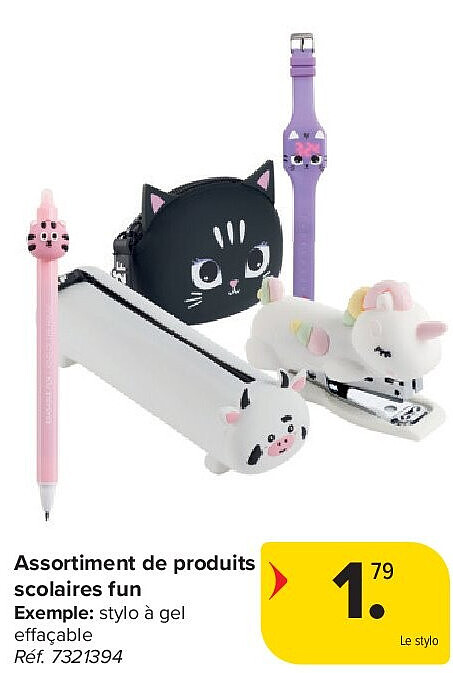 Assortiment de produits scolaires fun