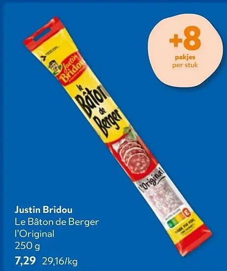 Justin Bridou Le Bâton de Berger l'Original 250 g