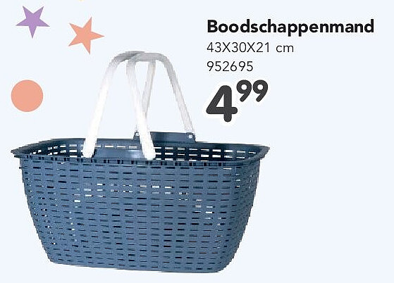Boodschappenmand 43X30X21 cm