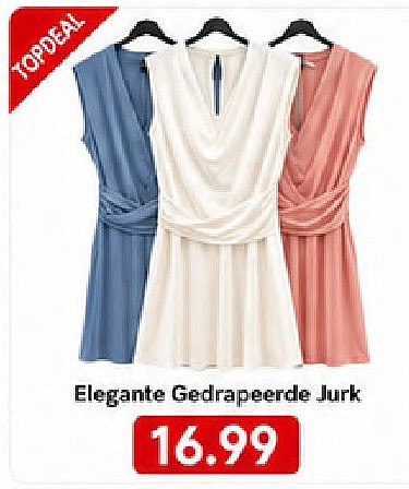 Elegante Gedrapeerde Jurk