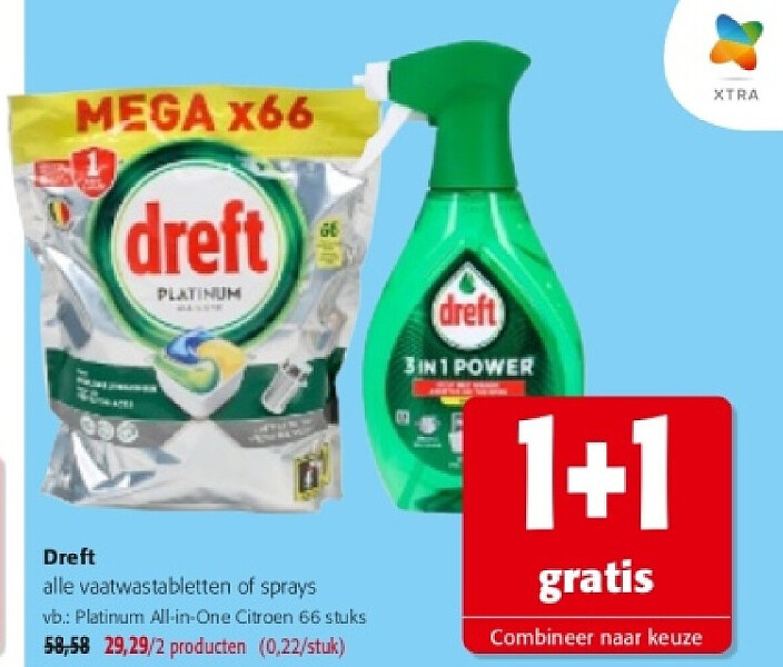 Dreft alle vaatwastabletten of sprays