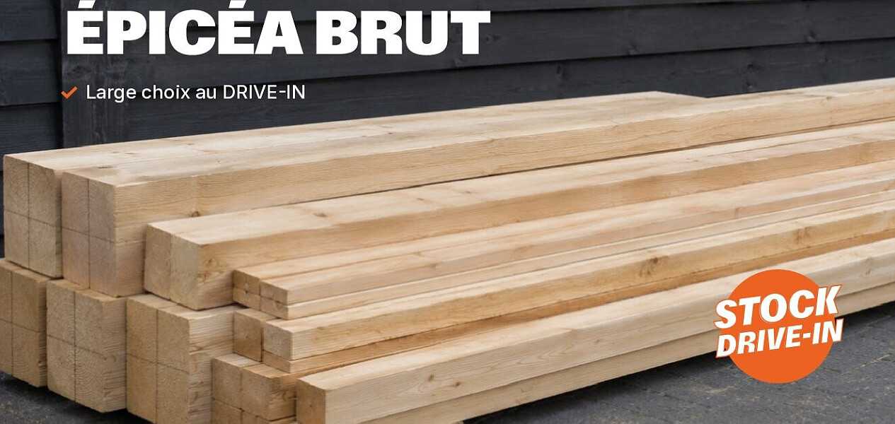 Epicéa brut 25 x 100 - 240 cm