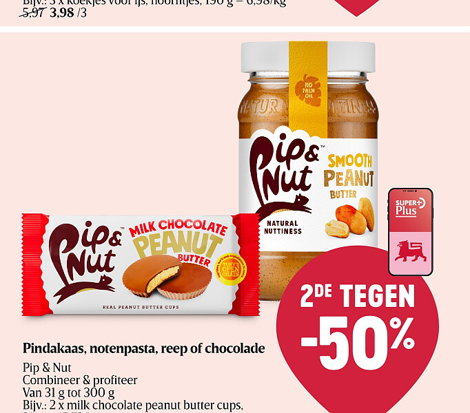 Pindakaas, notenpasta, reep of chocolade