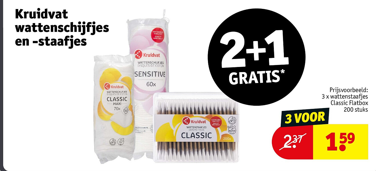 Kruidvat wattenschijfjes en -staafjes