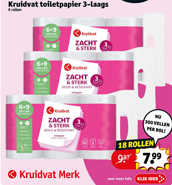 Kruidvat toiletpapier 3-laags